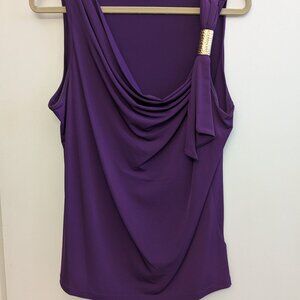 MICHAEL Michael Kors Imperial Purple drape top GUC